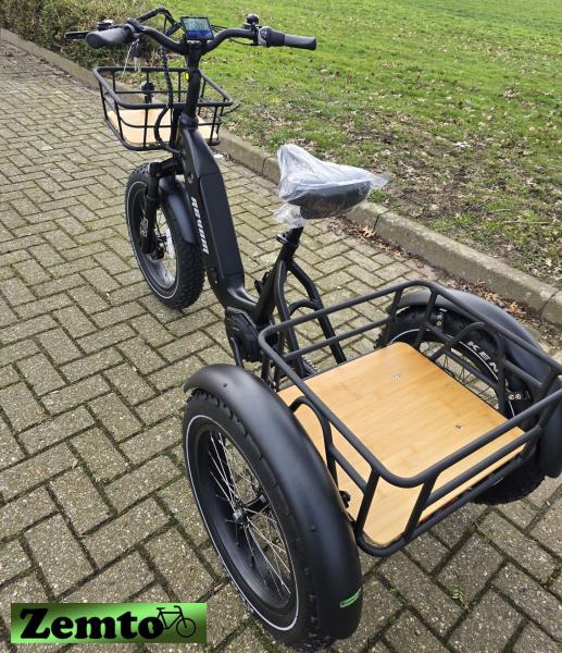 Elektro Dreirad Zemto-Revom Trike T3, Mittelmotor schwarz, dicke Reifen